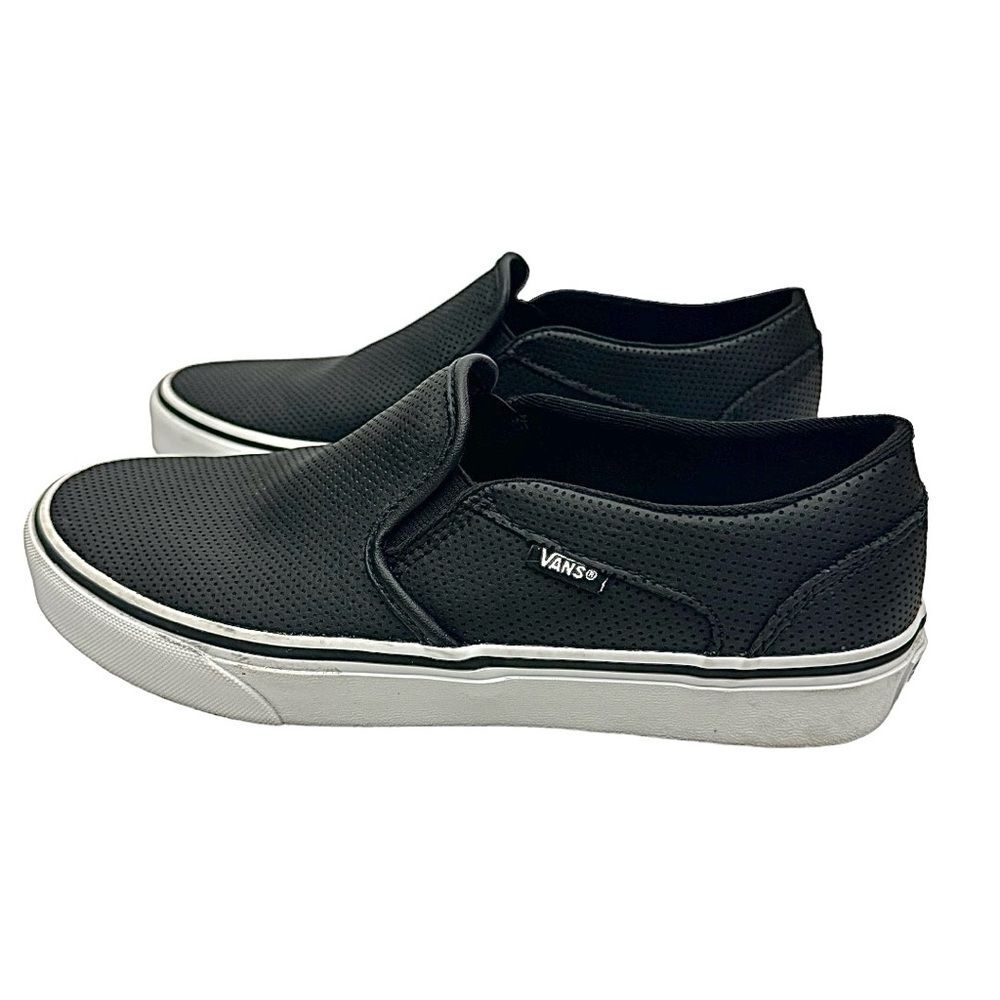 Vans Asher Perforated Women's Slip On Shoes Size 9 Medium Black Pre-Owned - Picture 9 of 12